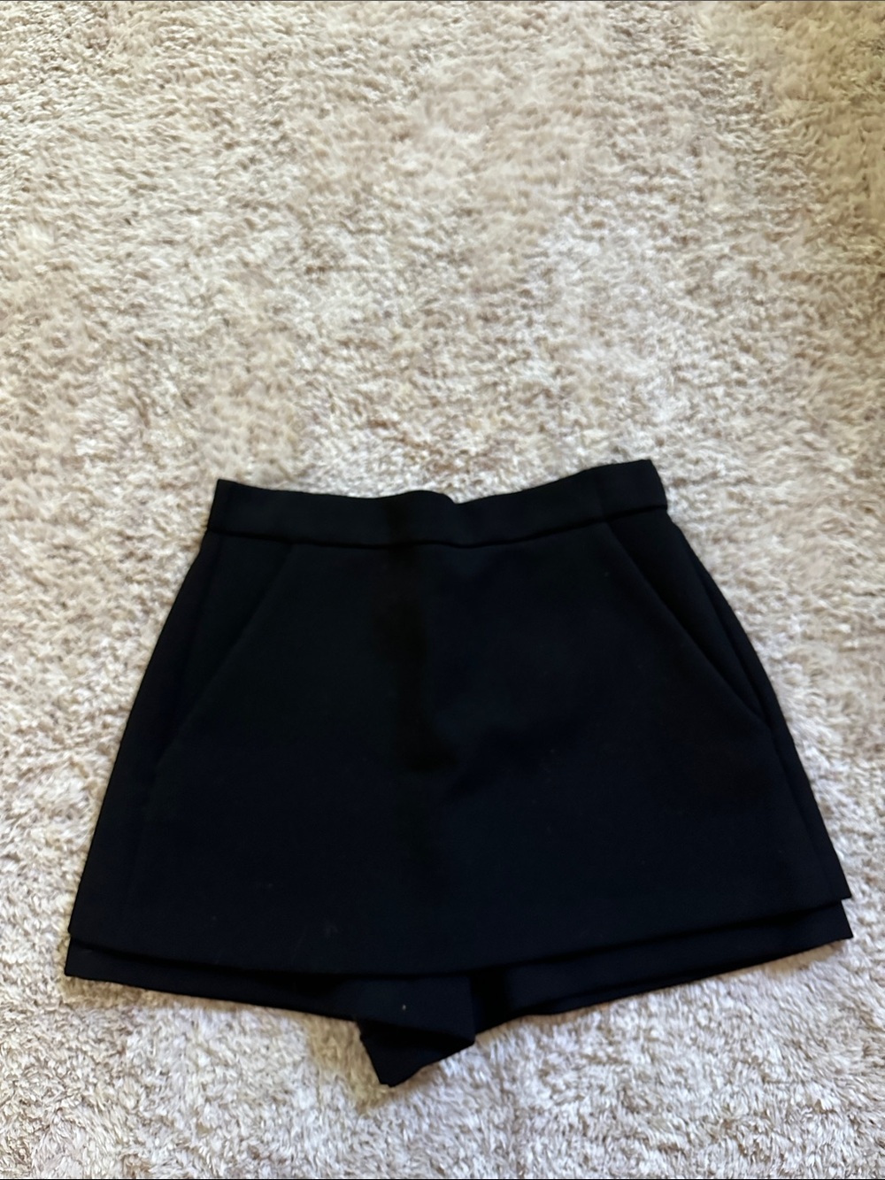 Maje Black High-Waist Skort Shorts
